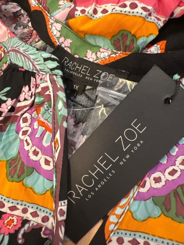 Rachel Zoe Women's Multicolor Floral V Neck 3/4 Sleeve Blouse - 1X Plus image 3