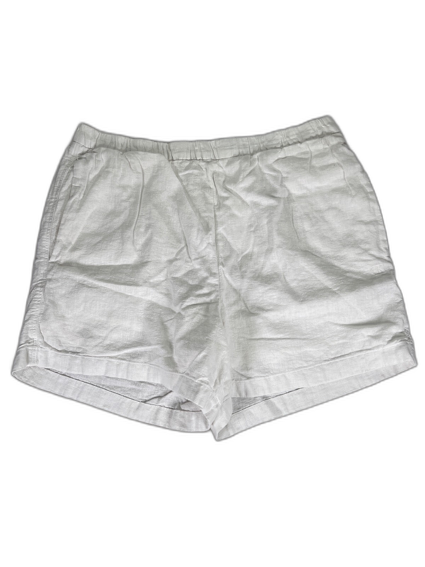 Calvin Klein Women's White Pull On Linen Blend Shorts - L