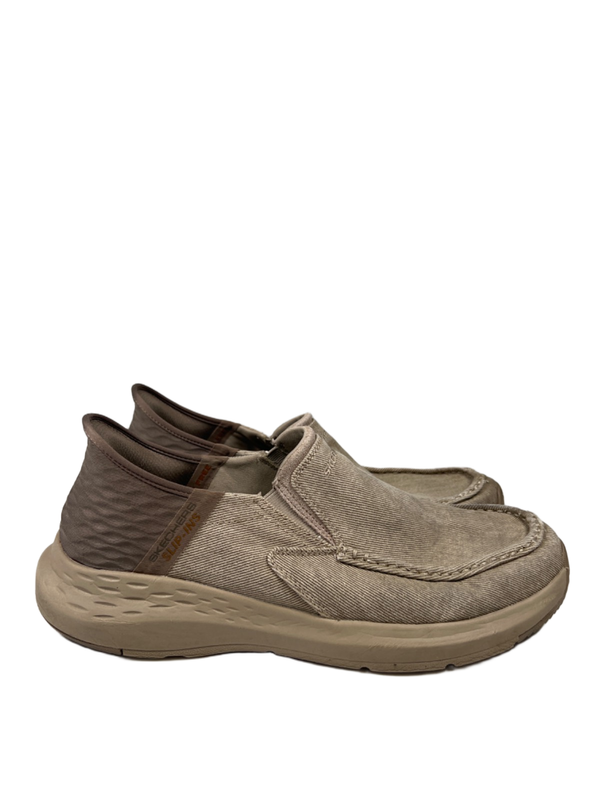 Skechers Men's Tan Canvas Parson Dewitt Goga Mat Arch Slip On Shoes - 11.5