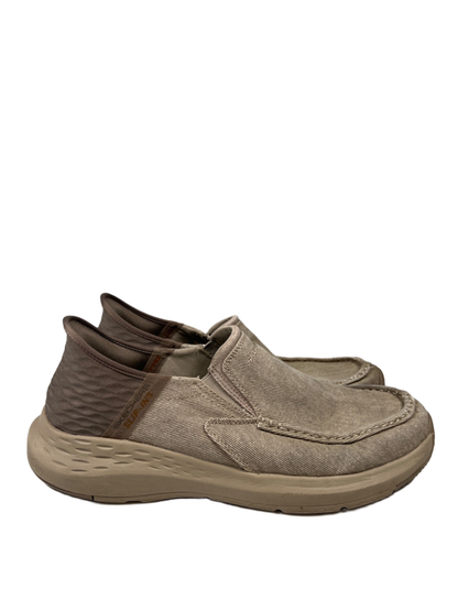 Skechers Men's Tan Canvas Parson Dewitt Goga Mat Arch Slip On Shoes - 11.5
