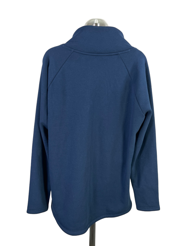 Athleta Women's Blue Cozy Karma Asym Hi-Low Long Sleeve Pullover Sweatshirt - L image 2