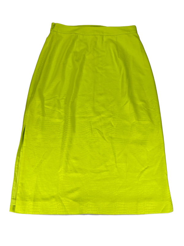 Ted Baker Women's Bright Green Side Slit Column Slip Midi Skirt - 3 image 2