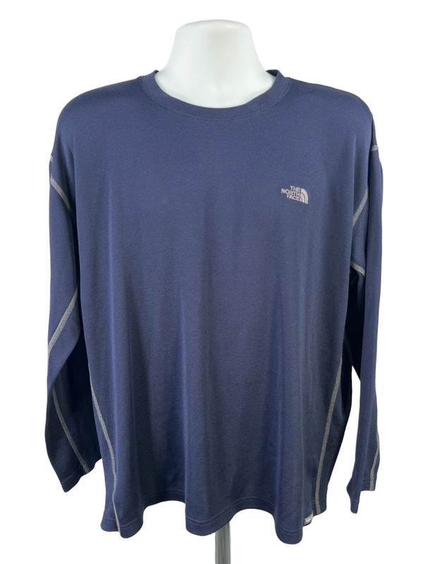 The North Face Men's Navy Blue Vapor Wick Long Sleeve Tee Shirt - XXL