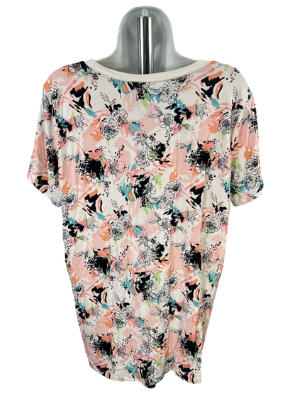 Torrid Women's Pink Floral Short Sleeve Super Soft Knits T-Shirt Plus 1 image 2
