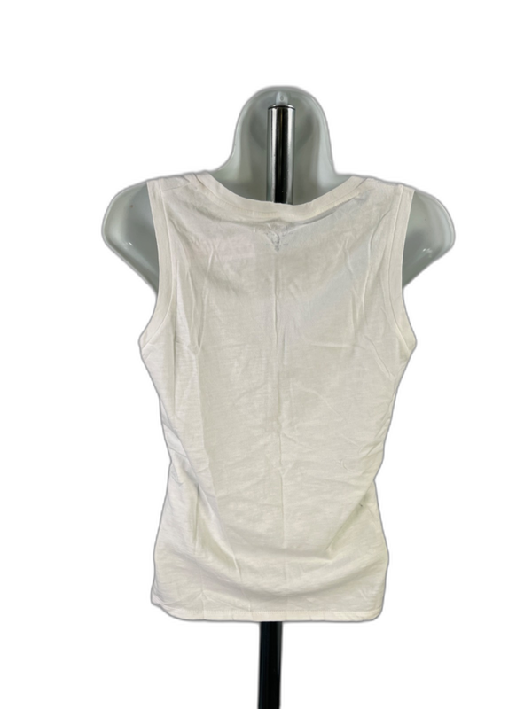 J.Crew Women's White Slub Cotton V-Neck SleevelessTank Top - XS image 2