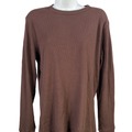 Old Navy Women's Brown Waffle Knit Soft Washed Long Sleeve Crewneck Shirt - S