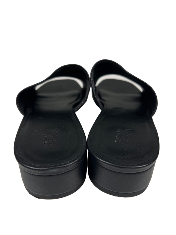 Nordstrom Rack Women's Black Woven Slip On Low Heel Slide Sandals - 10 image 4