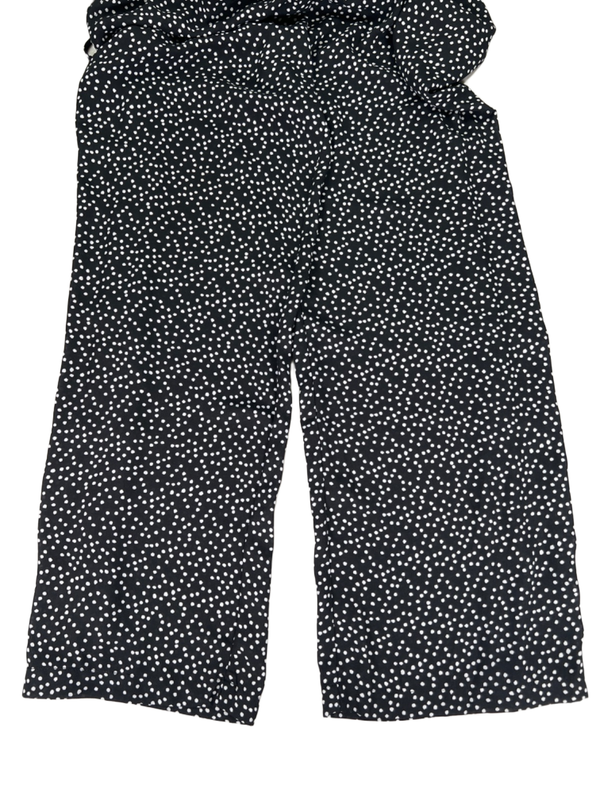 Max Studio Women's Black Polka Dot Short Sleeve Semi-Sheer Jumpsuit - L image 3