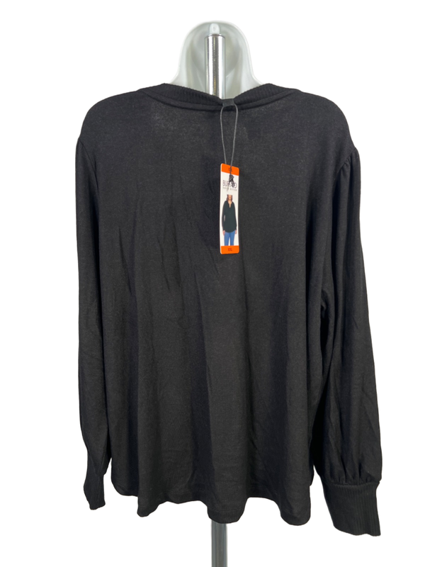 Buffalo David Bitton Women's Black Cozy V Neck Long Sleeve Sweater - XXL image 2