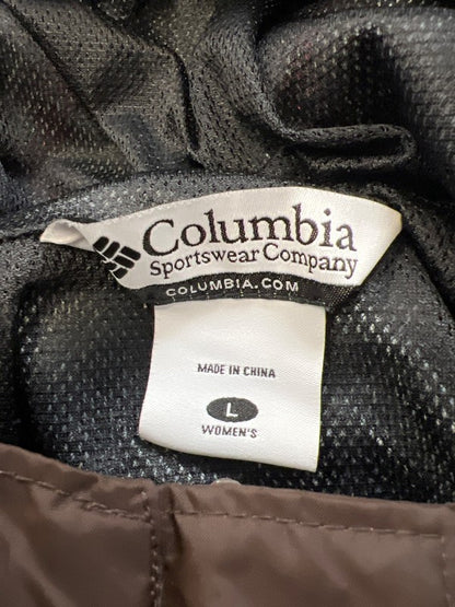 Columbia Women's Brown/Pink Waterproof Full Zip Omni-Shade Rain Jacket - L image 3
