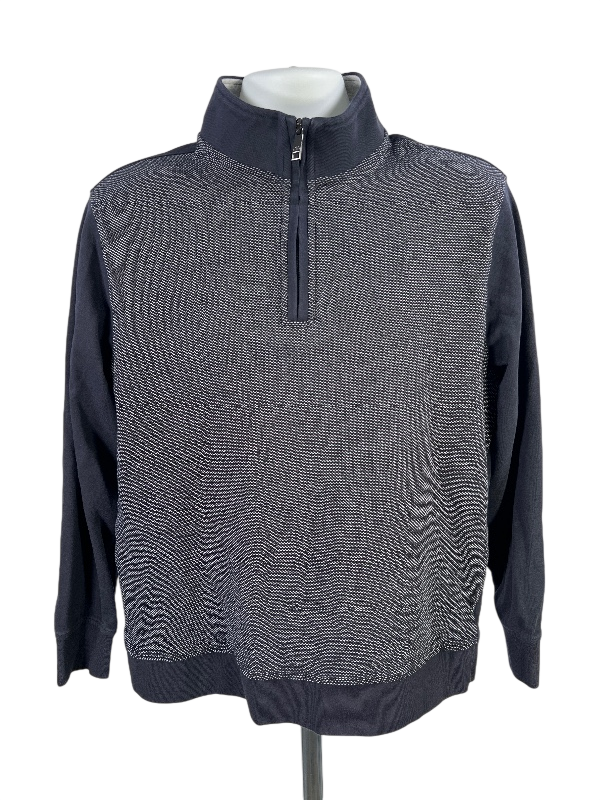 Ted Baker Men's Blue 1/4 Zip Long Sleeve Pullover Sweater - L