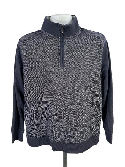 Ted Baker Men's Blue 1/4 Zip Long Sleeve Pullover Sweater - L
