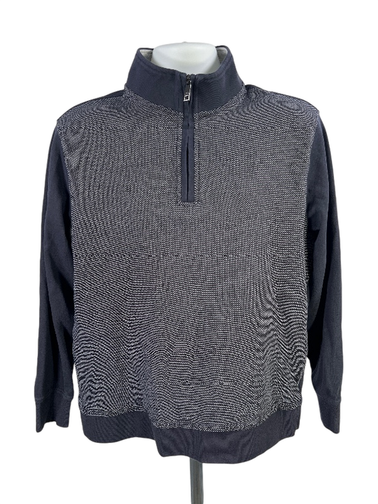 Ted Baker Men's Blue 1/4 Zip Long Sleeve Pullover Sweater - L