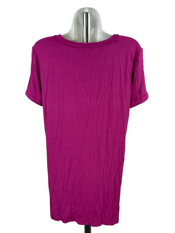 Ellen Tracy Women's Purple Hi-Low Short Sleeve Tee Shirt - S image 2