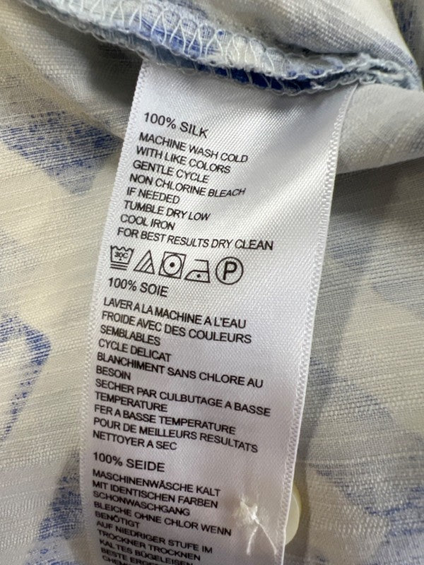 Tommy Bahama Men's Blue/White Silk Short Sleeve Button Up Shirt - XL image 4