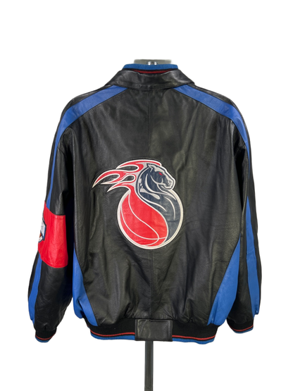 Vintage G-III and Carl Banks NBA Detroit Pistons Black/Blue Leather Jacket - XXL image 2