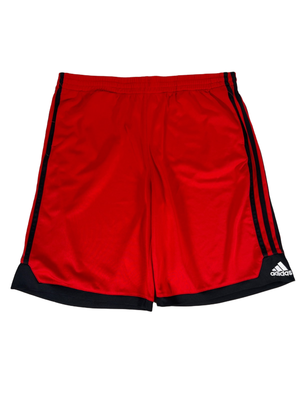 Adidas Men's Red/Black Striped Stretch Waist Athletic Basketball Shorts - XL