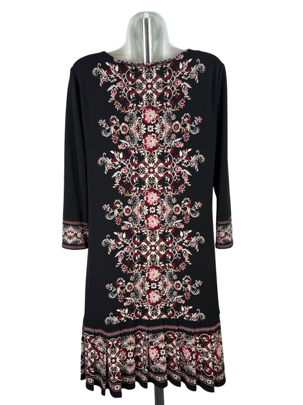 White House Black Market Women's Black Pleated Elbow Sleeve Midi Dress - M image 2