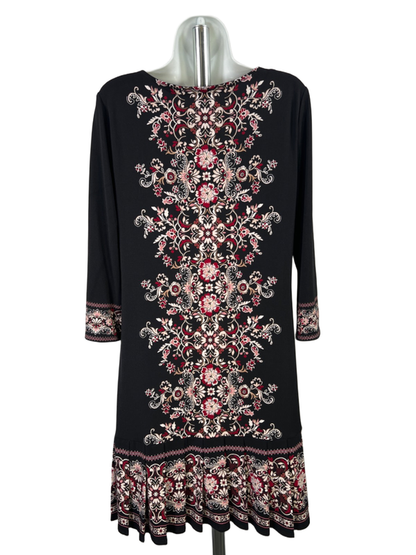 White House Black Market Women's Black Pleated Elbow Sleeve Midi Dress - M image 2