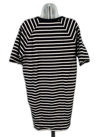 Lauren Ralph Lauren Women's Black/White Striped Short Sleeve Long T-Shirt - XL image 2