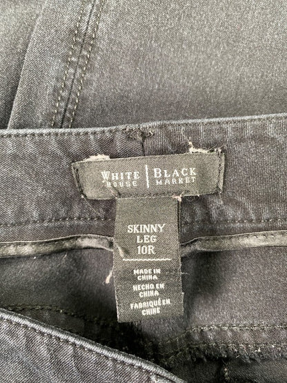 White House Black Market Women’s Black Skinny Leg Denim Jeans - 10 image 3