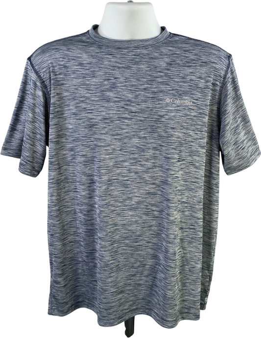Columbia Men’s Blue Heathered Tech Short Sleeve Athletic T-Shirt - L