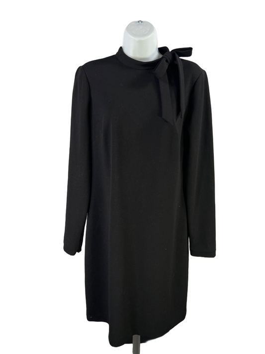 Calvin Klein Women’s Black Long Sleeve Side Bow Tie Neck Shift Dress - 10