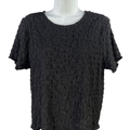 Torrid Women's Black Short Sleeve Textured Shirt - Plus 0