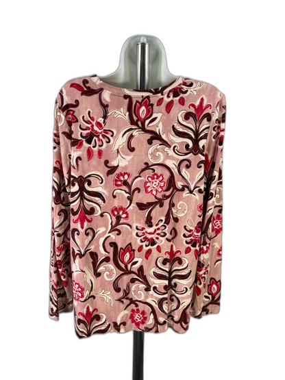 Chico's Women's Pink Paisley Long Sleeve T-Shirt - 2/US L image 2