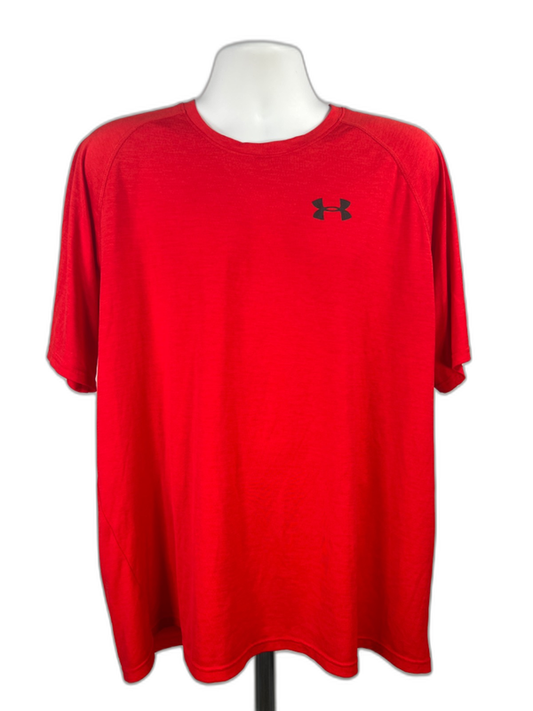 Under Armour Men's Red Short Sleeve Loose Fit HeatGear Athletic Shirt - 2XL