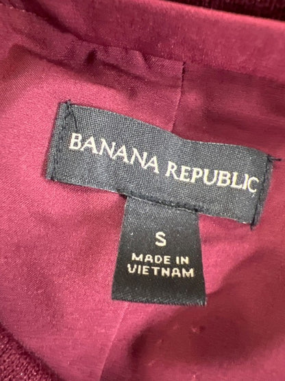 Banana Republic Women's Burgundy/Red Lightweight Woven Bomber Jacket - S image 3