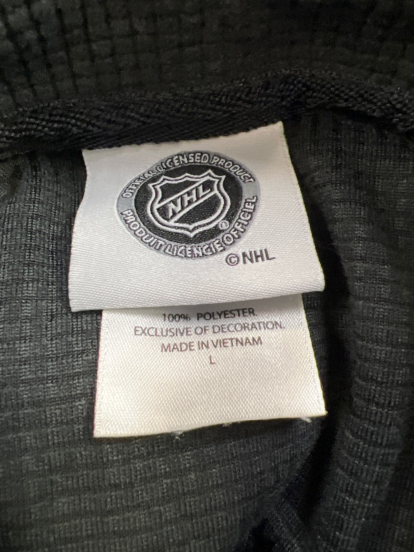 NHL Men's Black Detroit Red Wings Waffle Knit 1/4 Zip Pullover Jacket - L image 3