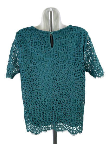 Philosophy Women's Blue Short Sleeve Crochet Shirt - M image 2