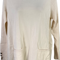 Chico’s Women’s Ivory White Long Sleeve Pocket Front Sweater Shirt - 1/US M