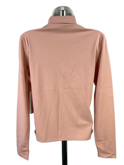 Yogalicious Women's Pink Zenly Evelyn Mock Neck Long Sleeve Athletic Shirt - XL image 2