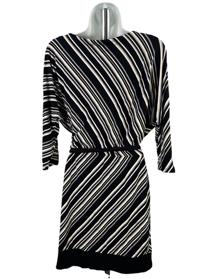White House Black Market Women's Black/White 3/4 Sleeve Shirt - S image 2