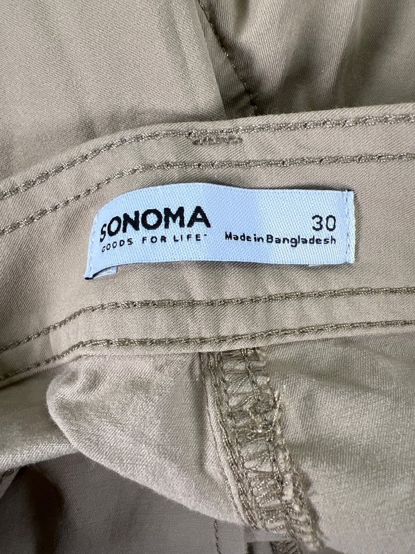 Sonoma Men's Beige 9in Performance Cargo Shorts - 30 image 3