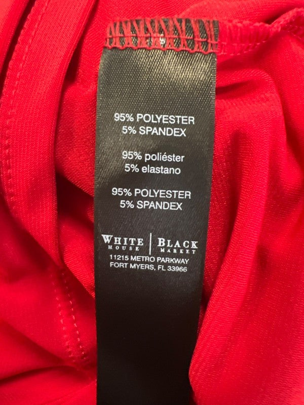 White House Black Market Women's Red Hardware Detail Short Sleeve Blouse - L image 4