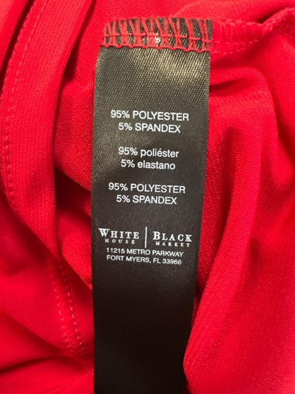 White House Black Market Women's Red Hardware Detail Short Sleeve Blouse - L image 4