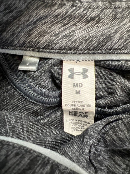 Under Armour Women's Gray Heathered Short Sleeve Fitted Active Polo - M image 3