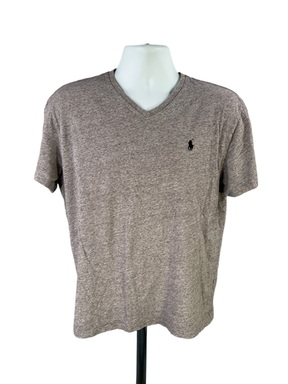 Ralph Lauren Polo Men's Gray Classic V Neck Heather Short Sleeve Tee Shirt - M