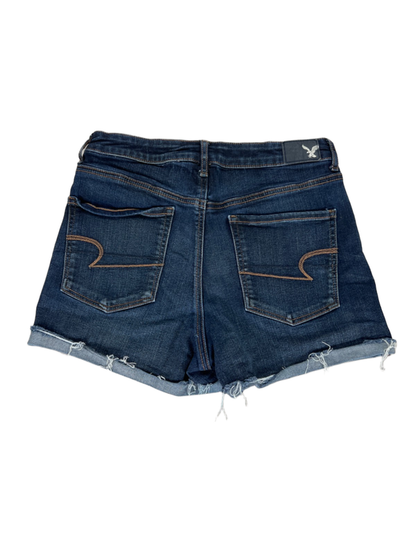 American Eagle Women's Dark Wash Super High Rise Denim X Jean Shorts - 8 image 2