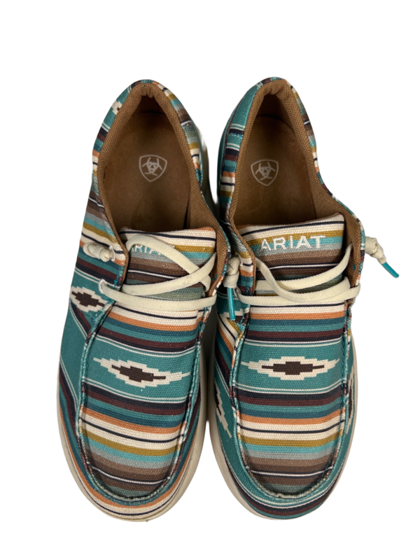 Ariat Women's Blue/Brown Striped Hilo Serape Print Slip On Shoes - 10 image 3