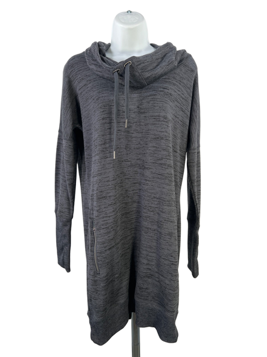 Athleta Women's Gray Heather Sport It Cowl Neck Long Sleeve Sweater Dress - S