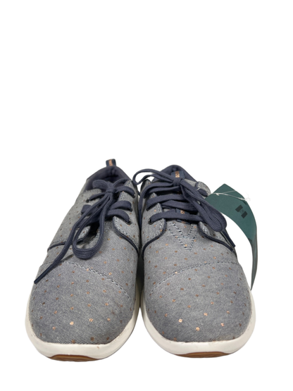 Toms Women's Blue Del Rey Chambray Metallic Polka Dot Lace Up Sneakers - 7 image 2