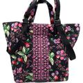 Vera Bradley Women's Black/Pink Winter Berry Change It Up Tote Bag Purse
