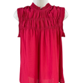Max Studio Women's Pink Ruffle Trim Crepe Blouse - S