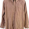 Jos A Bank Men’s Brown/Red Mini Houndstooth Long Sleeve Button Up Shirt - XL