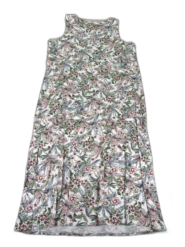 J Jill Women's Pink/Green Wearever Floral Sleeveless Maxi Dress - L Petite image 2