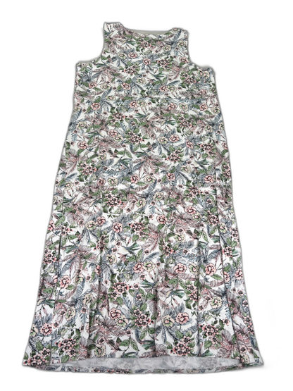 J Jill Women's Pink/Green Wearever Floral Sleeveless Maxi Dress - L Petite image 2
